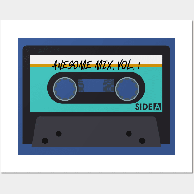 Awesome Mixtape Vol. 1 Retro Vintage Cassette Tape Wall Art by waltzart